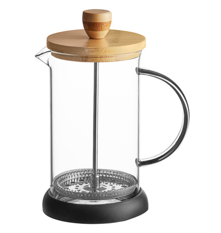 Acopa 20 oz. Glass / Wood French Coffee Press