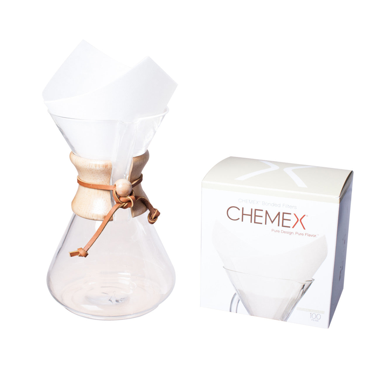 Chemex Bonded White Square Coffee Filters, 100 count